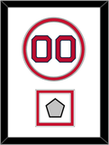 Boston Number & World Series Jersey Patch - Home White - Double Mat 1
