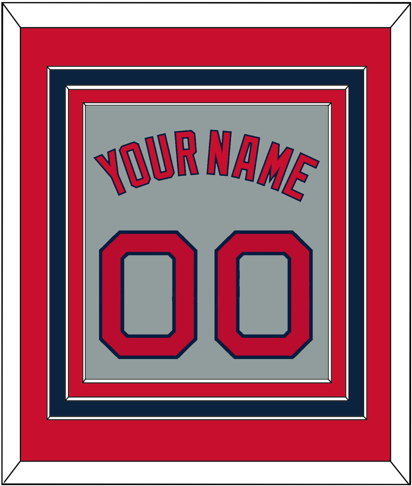 Boston Name & Number - Road Gray - Premier Tier 2