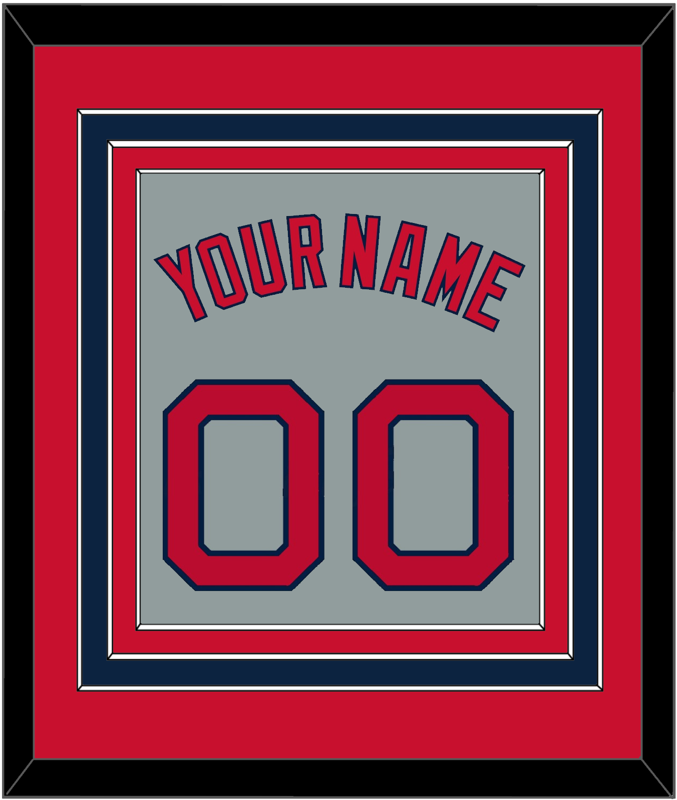Boston Name & Number - Road Gray - Premier Tier 2