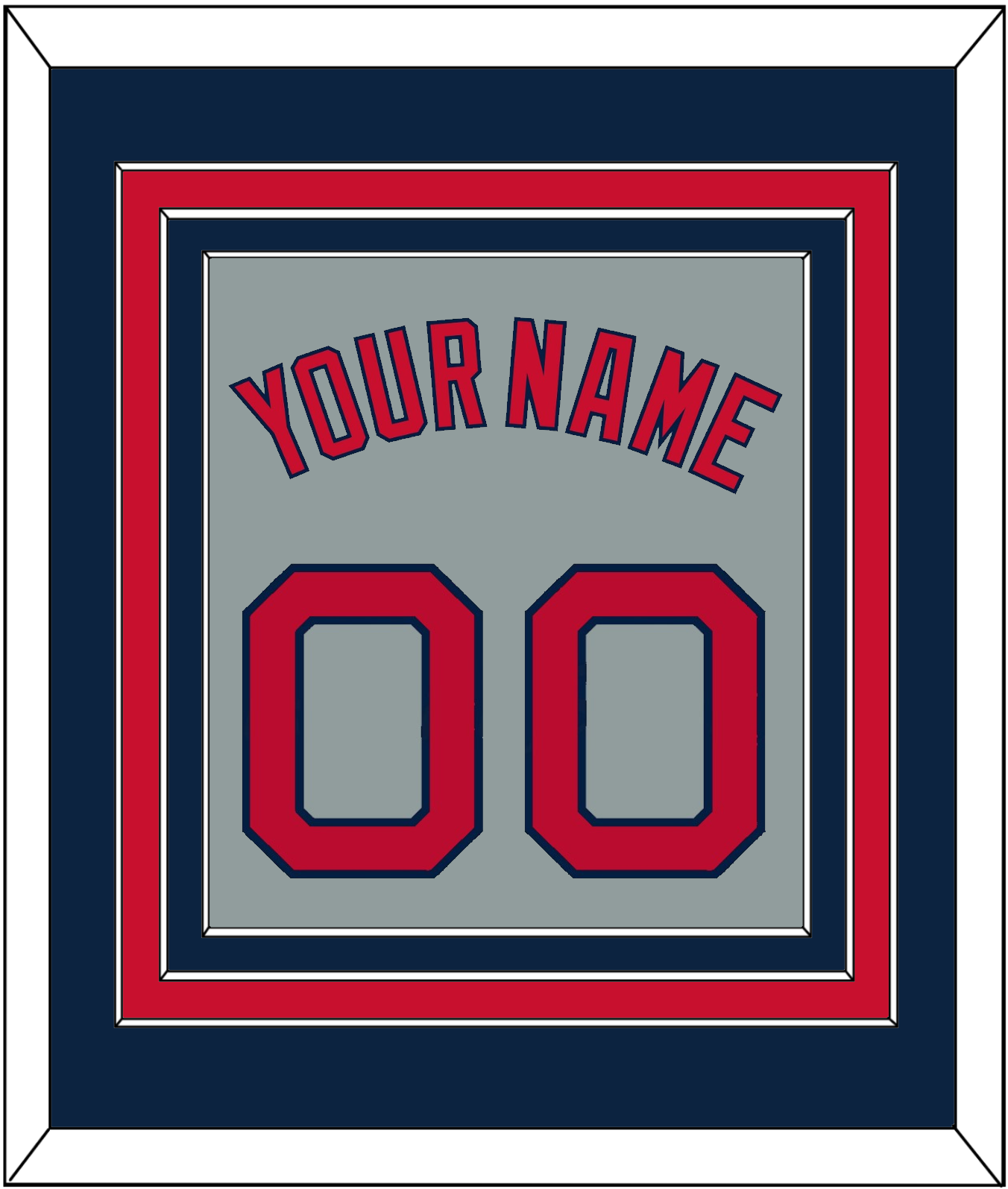 Boston Name & Number - Road Gray - Premier Tier 3
