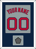 Boston Name, Number & World Series Jersey Patch - Road Gray - Single Mat 3