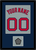 Boston Name, Number & World Series Jersey Patch - Road Gray - Single Mat 3