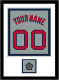 Boston Name, Number & World Series Champions Patch - Road Gray - Double Mat 2