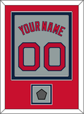 Boston Name, Number & World Series Jersey Patch - Road Gray - Double Mat 3