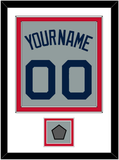 Boston Name, Number & World Series Jersey Patch - Road Gray (2009-2013) - Double Mat 1