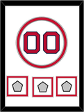 Boston Number & 3 World Series Jersey Patches - Home White - Double Mat 1