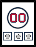 Boston Number & 3 World Series Jersey Patches - Home White - Double Mat 2
