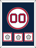 Boston Number & 3 World Series Jersey Patches - Home White - Double Mat 4