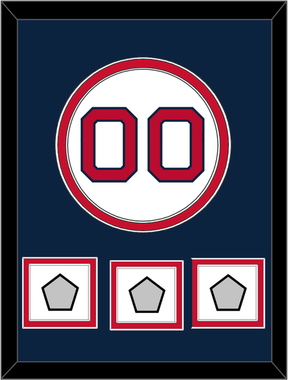 Boston Number & 3 World Series Champions Patches - Home White - Signature Tier 4