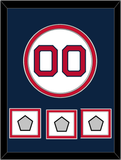 Boston Number & 3 World Series Jersey Patches - Home White - Double Mat 4