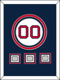 Boston Number & 3 World Series Jersey Patches - Home White - Triple Mat 3