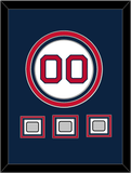 Boston Number & 3 World Series Jersey Patches - Home White - Triple Mat 3