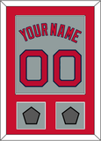 Boston Name, Number & Two World Series Jersey Patches - Road Gray - Single Mat 2