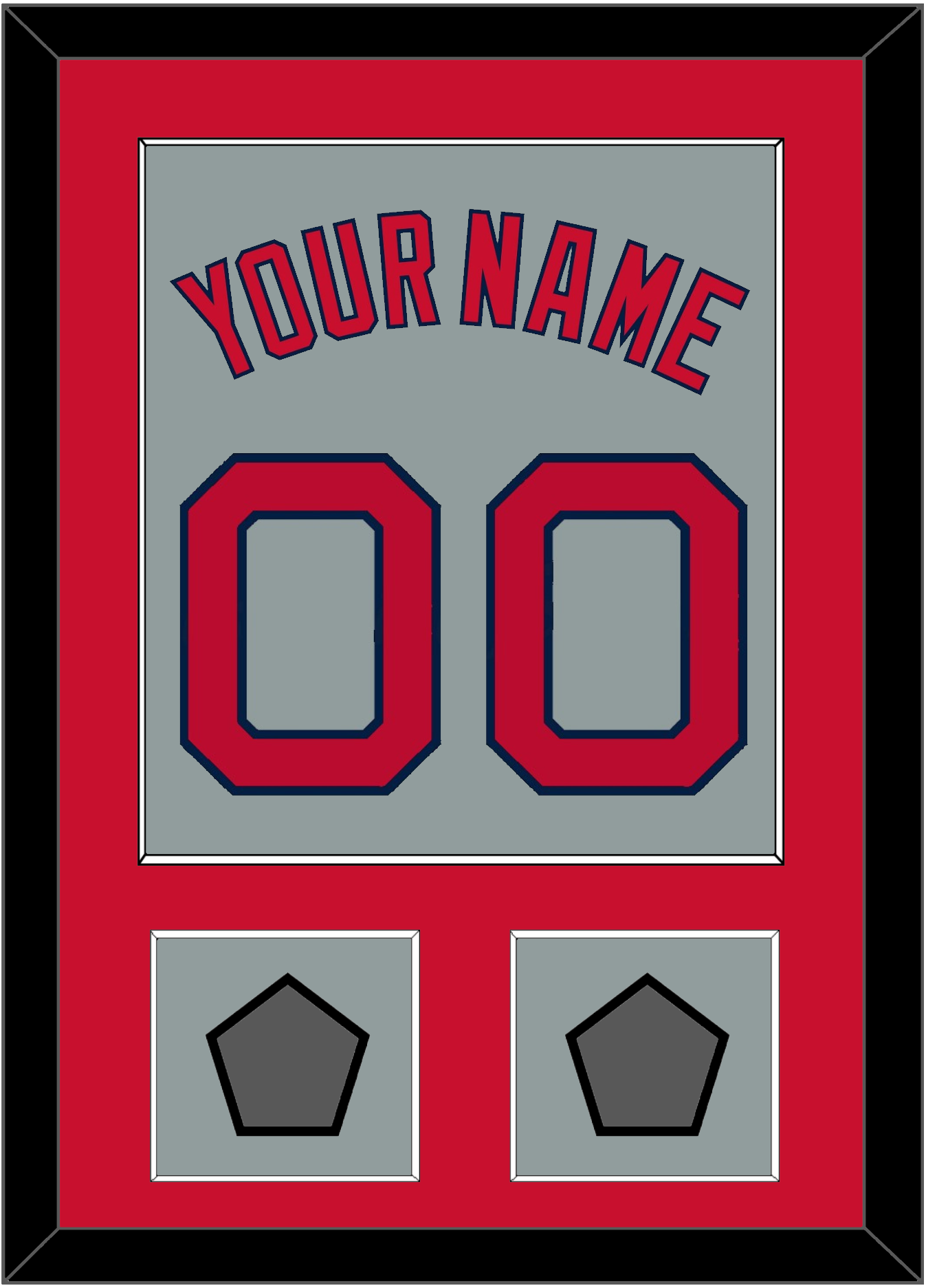 Boston Name, Number & Two World Series Champions Patches - Road Gray - Essential Tier 2
