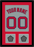 Boston Name, Number & Two World Series Jersey Patches - Road Gray - Single Mat 2