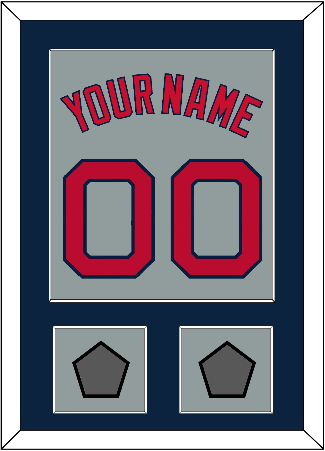 Boston Name, Number & Two World Series Champions Patches - Road Gray - Essential Tier 3