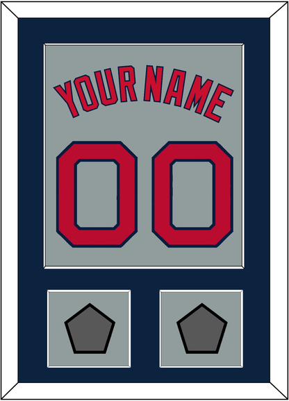 Boston Name, Number & Two World Series Champions Patches - Road Gray - Essential Tier 3