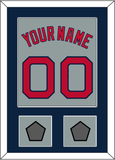 Boston Name, Number & Two World Series Champions Patches - Road Gray - Single Mat 3