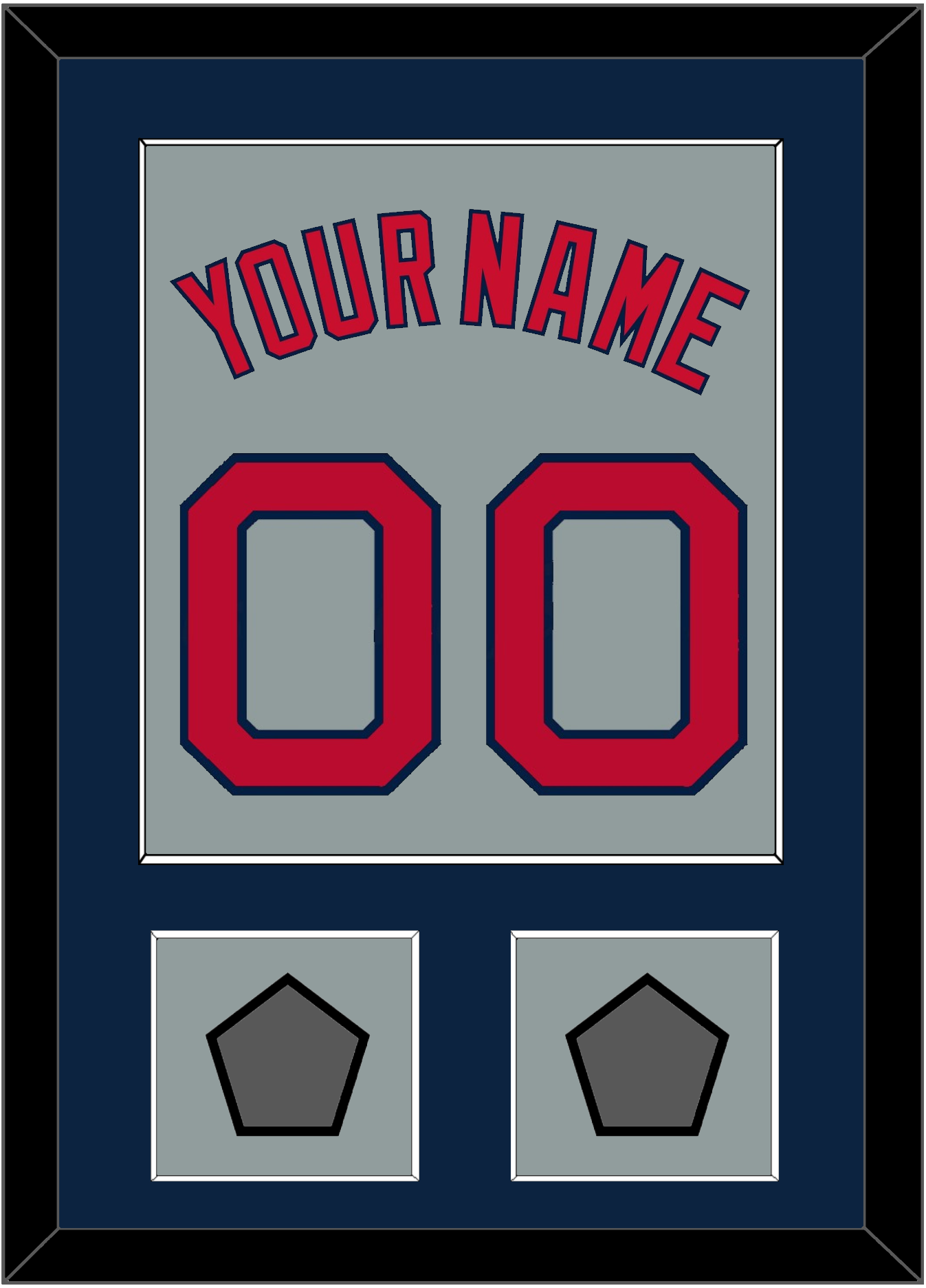 Boston Name, Number & Two World Series Champions Patches - Road Gray - Essential Tier 3