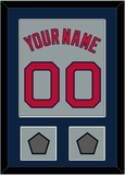 Boston Name, Number & Two World Series Champions Patches - Road Gray - Single Mat 3