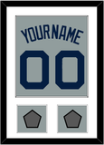 Boston Name, Number & Two World Series Champions Patches - Road Gray (2009-2013) - Single Mat 1
