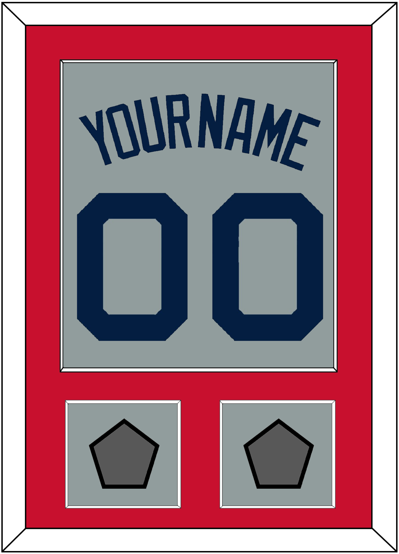 Boston Name, Number & Two World Series Jersey Patches - Road Gray (2009-2013) - Essential Tier 2