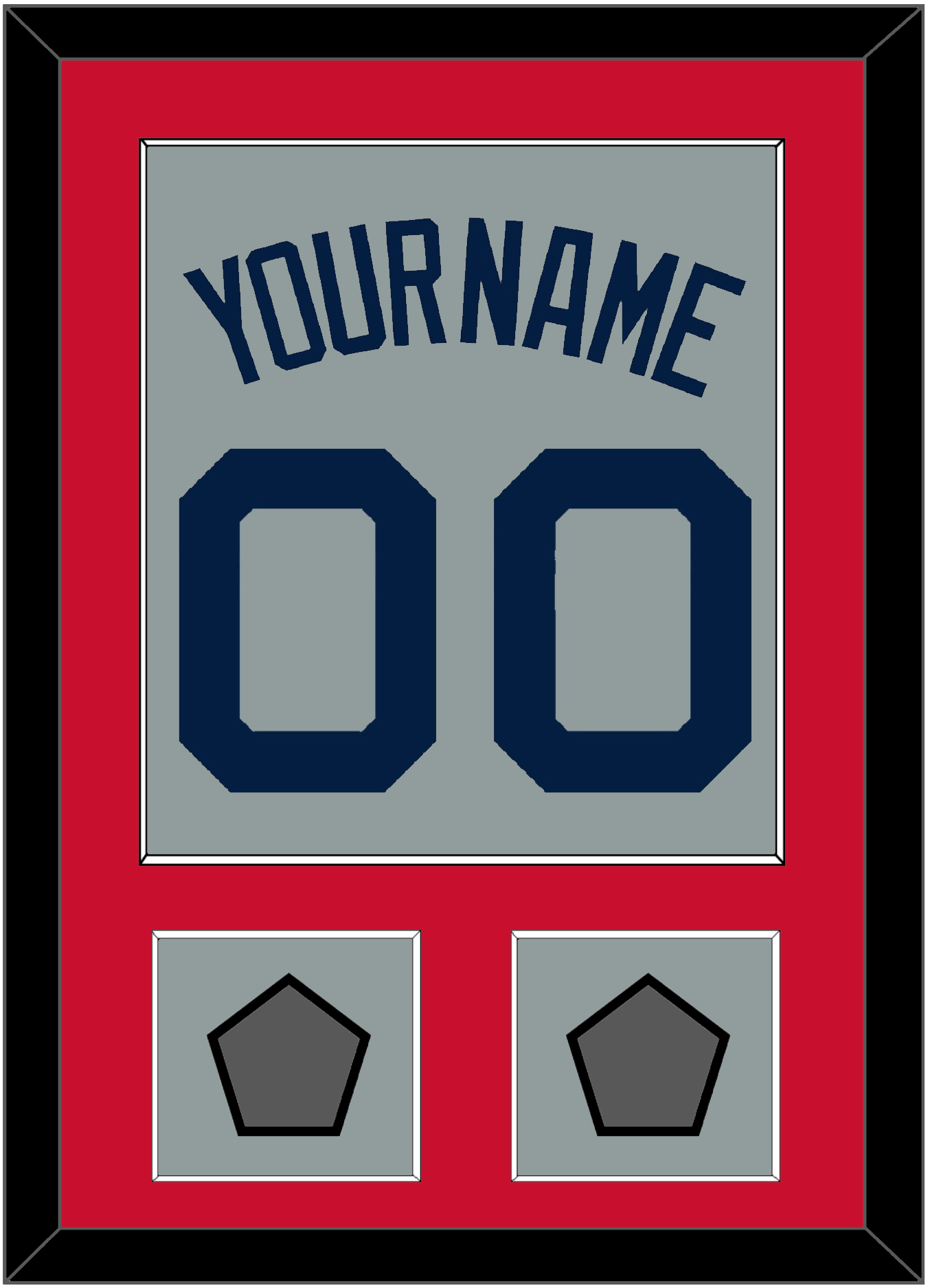 Boston Name, Number & Two World Series Jersey Patches - Road Gray (2009-2013) - Essential Tier 2