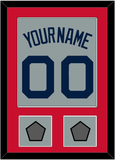Boston Name, Number & Two World Series Jersey Patches - Road Gray (2009-2013) - Single Mat 2
