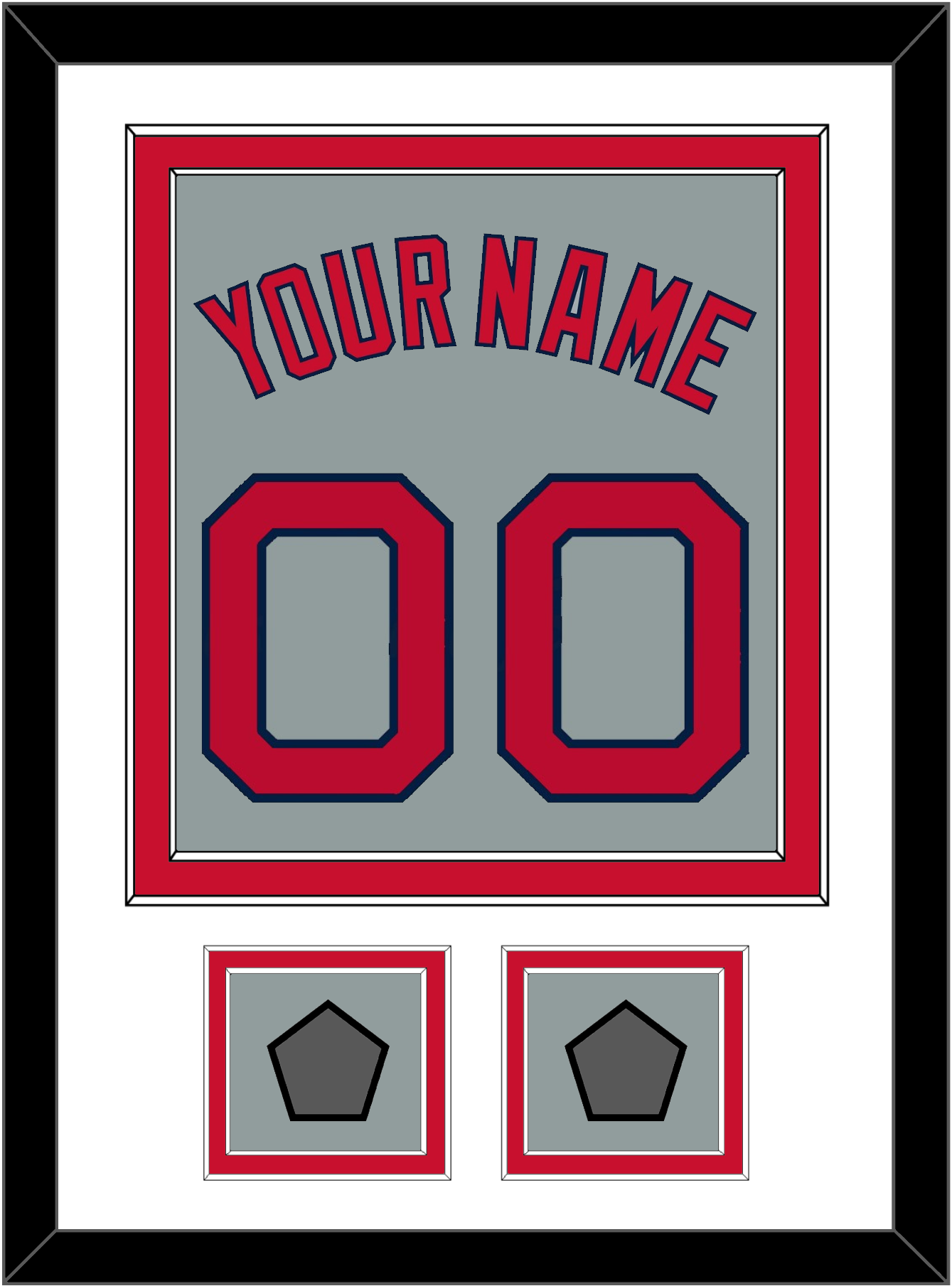 Boston Name, Number & Two World Series Champions Patches - Road Gray - Signature Tier 1