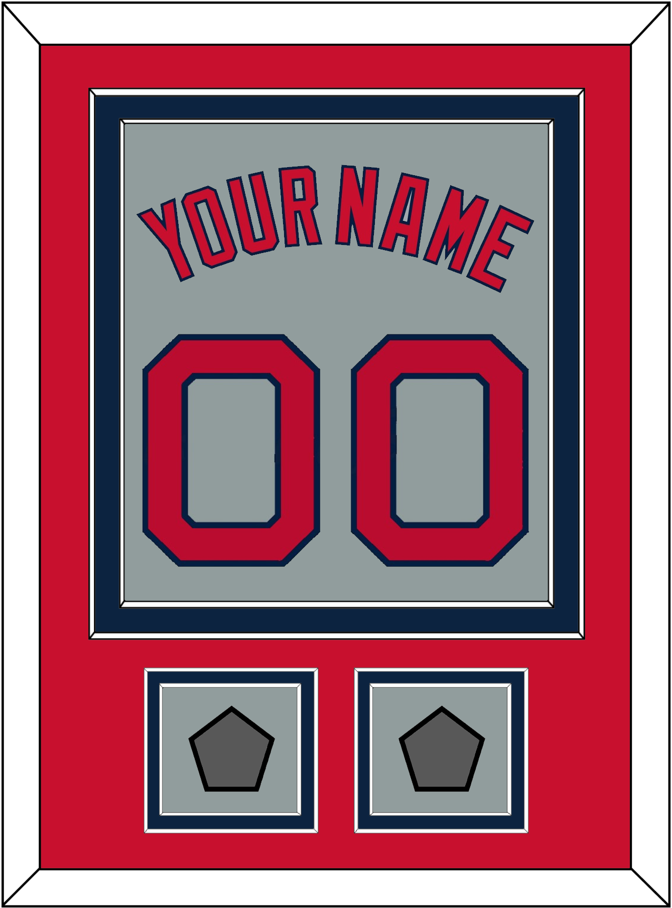 Boston Name, Number & Two World Series Champions Patches - Road Gray - Signature Tier 3