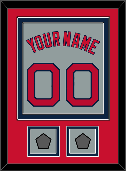 Boston Name, Number & Two World Series Champions Patches - Road Gray - Signature Tier 3