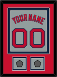 Boston Name, Number & Two World Series Jersey Patches - Road Gray - Double Mat 3