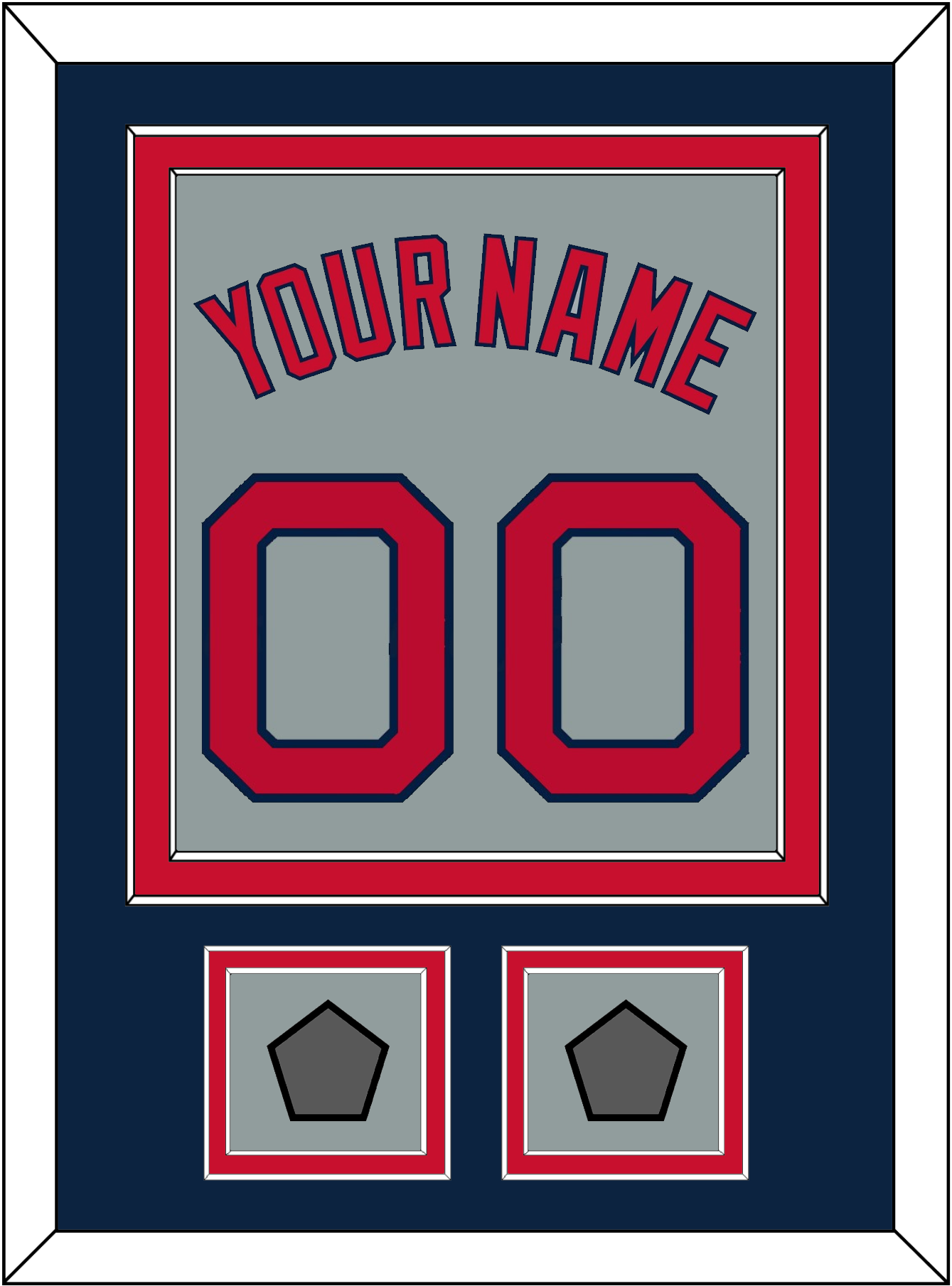 Boston Name, Number & Two World Series Champions Patches - Road Gray - Signature Tier 4