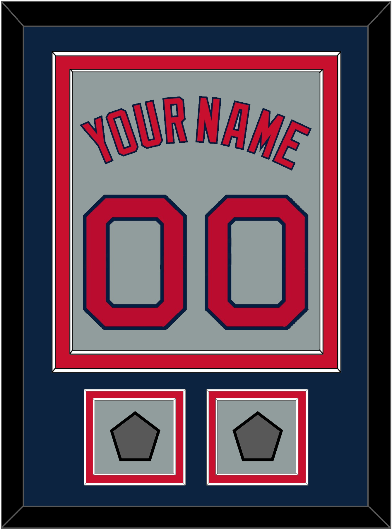 Boston Name, Number & Two World Series Champions Patches - Road Gray - Signature Tier 4