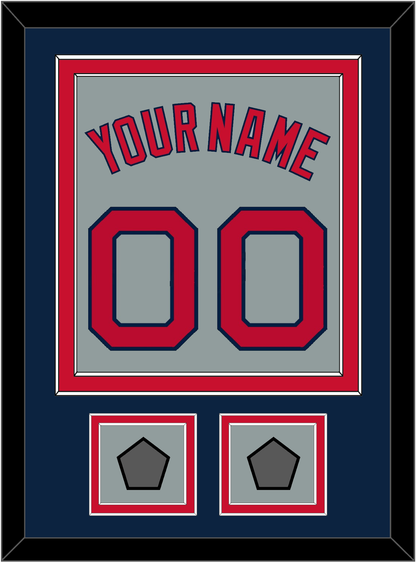 Boston Name, Number & Two World Series Champions Patches - Road Gray - Signature Tier 4