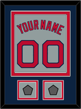 Boston Name, Number & Two World Series Champions Patches - Road Gray - Double Mat 4