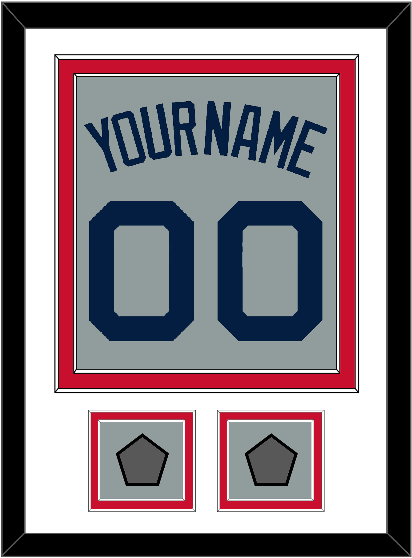 Boston Name, Number & Two World Series Champions Patches - Road Gray (2009-2013) - Signature Tier 1