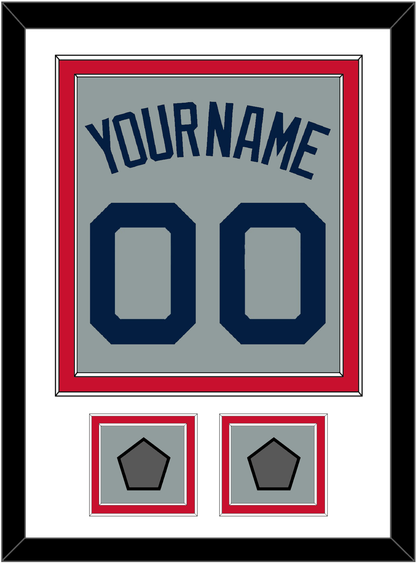Boston Name, Number & Two World Series Champions Patches - Road Gray (2009-2013) - Signature Tier 1