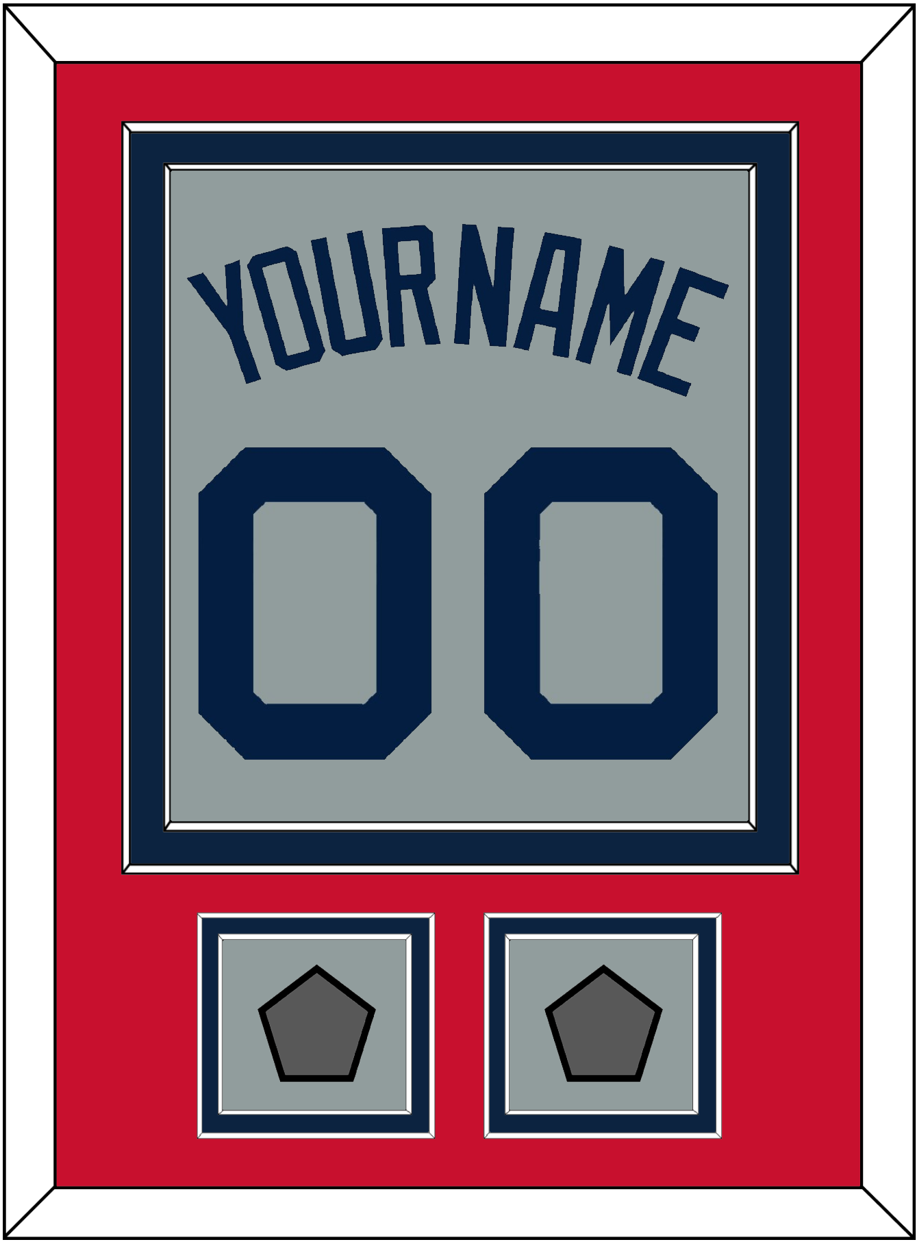 Boston Name, Number & Two World Series Jersey Patches - Road Gray (2009-2013) - Signature Tier 2