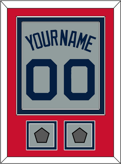 Boston Name, Number & Two World Series Jersey Patches - Road Gray (2009-2013) - Signature Tier 2