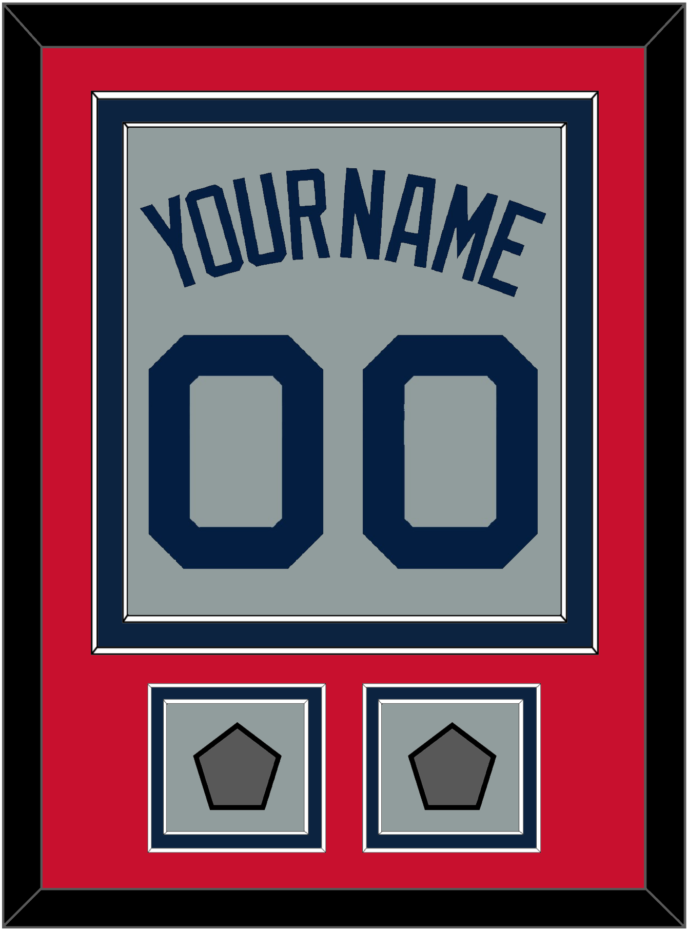 Boston Name, Number & Two World Series Jersey Patches - Road Gray (2009-2013) - Signature Tier 2