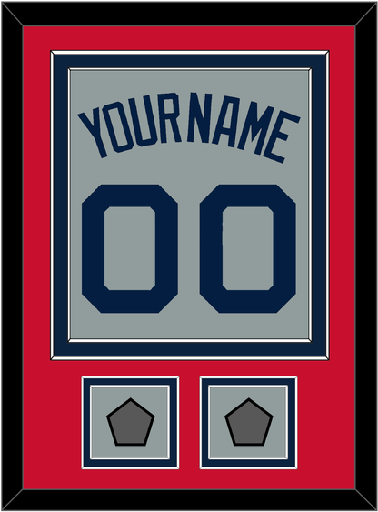 Boston Name, Number & Two World Series Jersey Patches - Road Gray (2009-2013) - Signature Tier 2