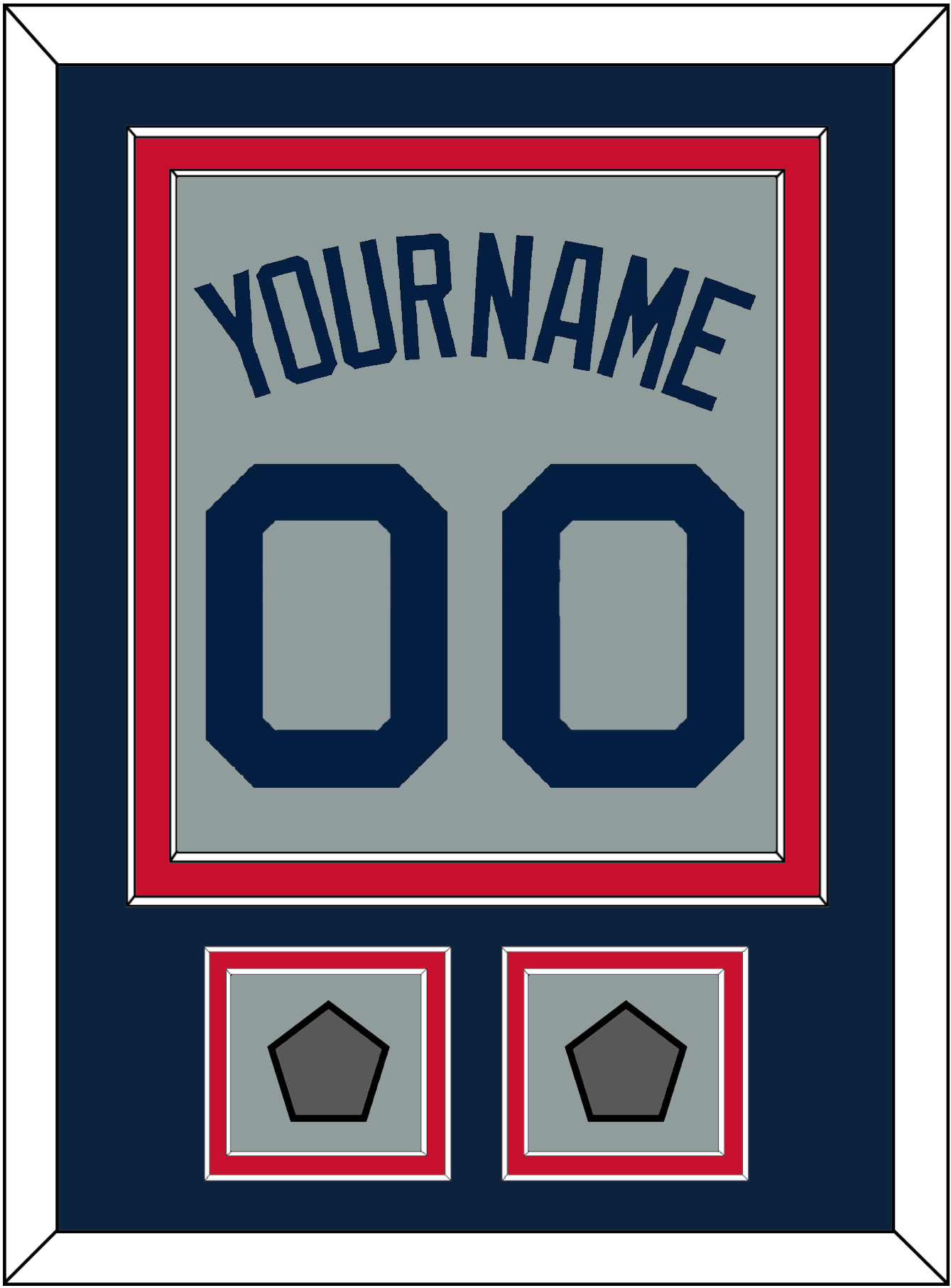 Boston Name, Number & Two World Series Jersey Patches - Road Gray (2009-2013) - Signature Tier 3