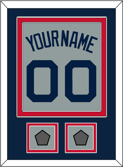 Boston Name, Number & Two World Series Champions Patches - Road Gray (2009-2013) - Signature Tier 3