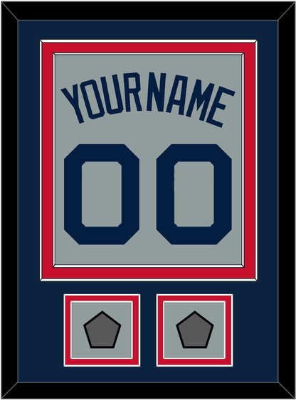 Boston Name, Number & Two World Series Jersey Patches - Road Gray (2009-2013) - Signature Tier 3