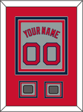 Boston Name, Number & Two World Series Jersey Patches - Road Gray - Triple Mat 2