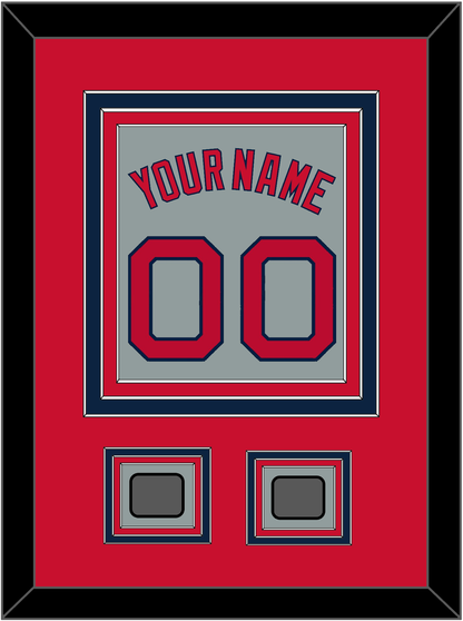 Boston Name, Number & Two World Series Champions Patches - Road Gray - Premier Tier 2