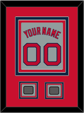 Boston Name, Number & Two World Series Jersey Patches - Road Gray - Triple Mat 2