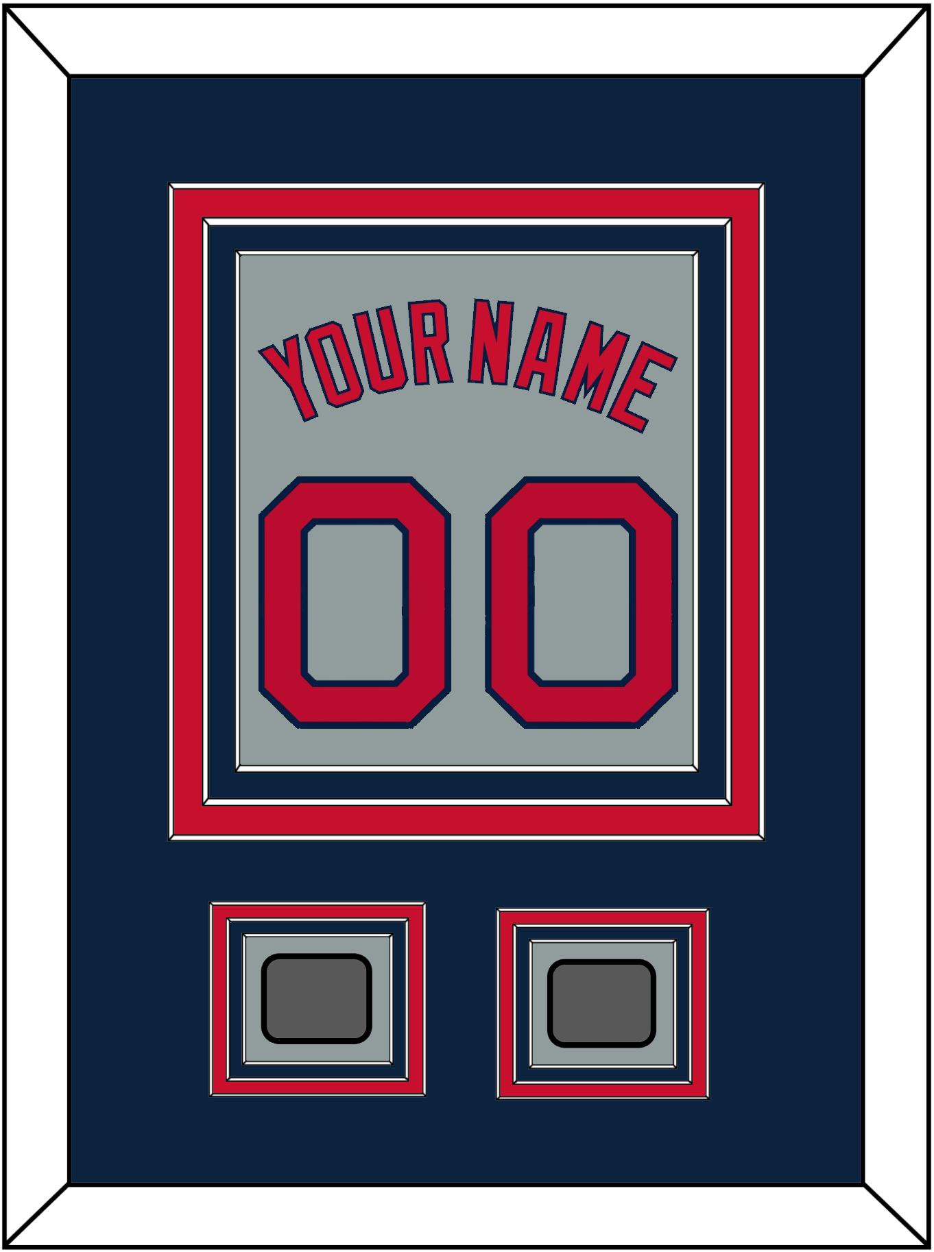 Boston Name, Number & Two World Series Champions Patches - Road Gray - Premier Tier 3