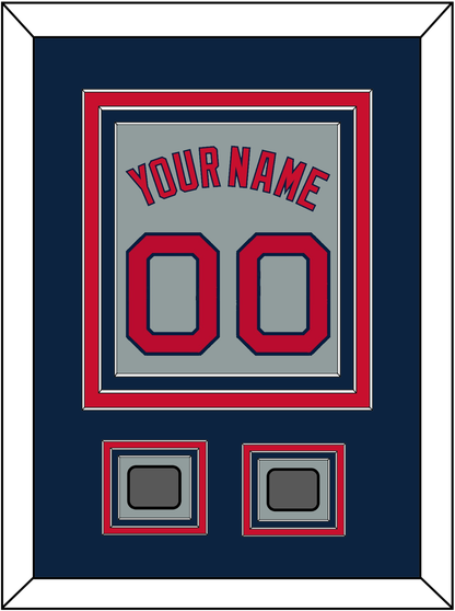 Boston Name, Number & Two World Series Champions Patches - Road Gray - Premier Tier 3